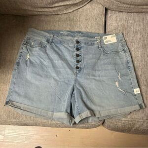 A.N.A A New Approach NEW Light Blue Denim Women's Jean Shorts size 24W